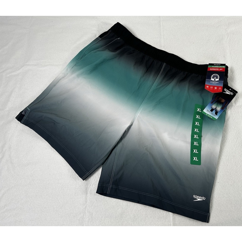NWT Speedo Men's Tech Volley Swim Trunks Shorts X-Large 36/38 Comfort Liner